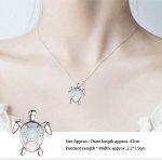 Hithop Cute Turtle Pendant Necklace Lovely Animals White Fire Opal Plated Silver Necklace Jewellery Gifts - Image 3